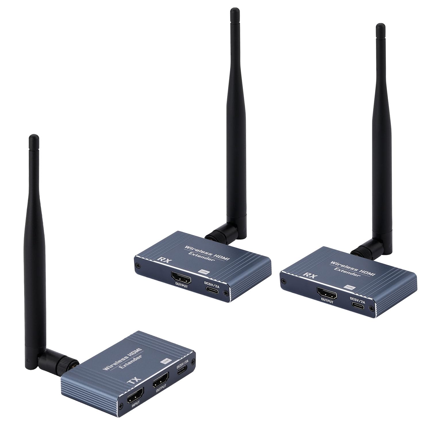 Wireless HDMI Transmitter and 2 Receivers, 5.8GHz Wireless HDMI Extender 165Ft/ 50M Up to 1080P@60hz Video Resolution, Support laptops, PCs, Blu-ray Player, DVD, Digital Video Cameras etc-image-47