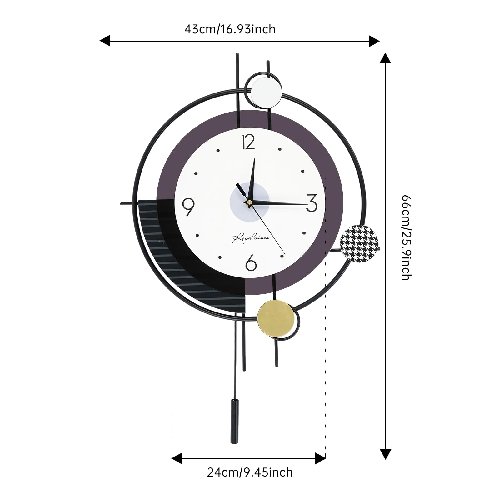Reloj de pared moderno, estilo minimalista