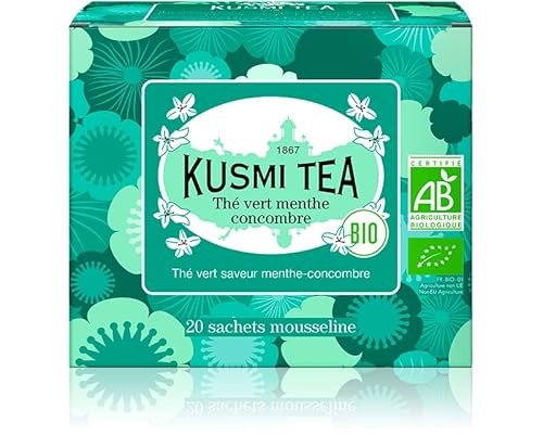 Kusmi Tea - Thé vert bio à la menthe & concombre - Ingrédients bio et 100% naturels - A déguster chaud ou froid - Boite 20 sachets Cover