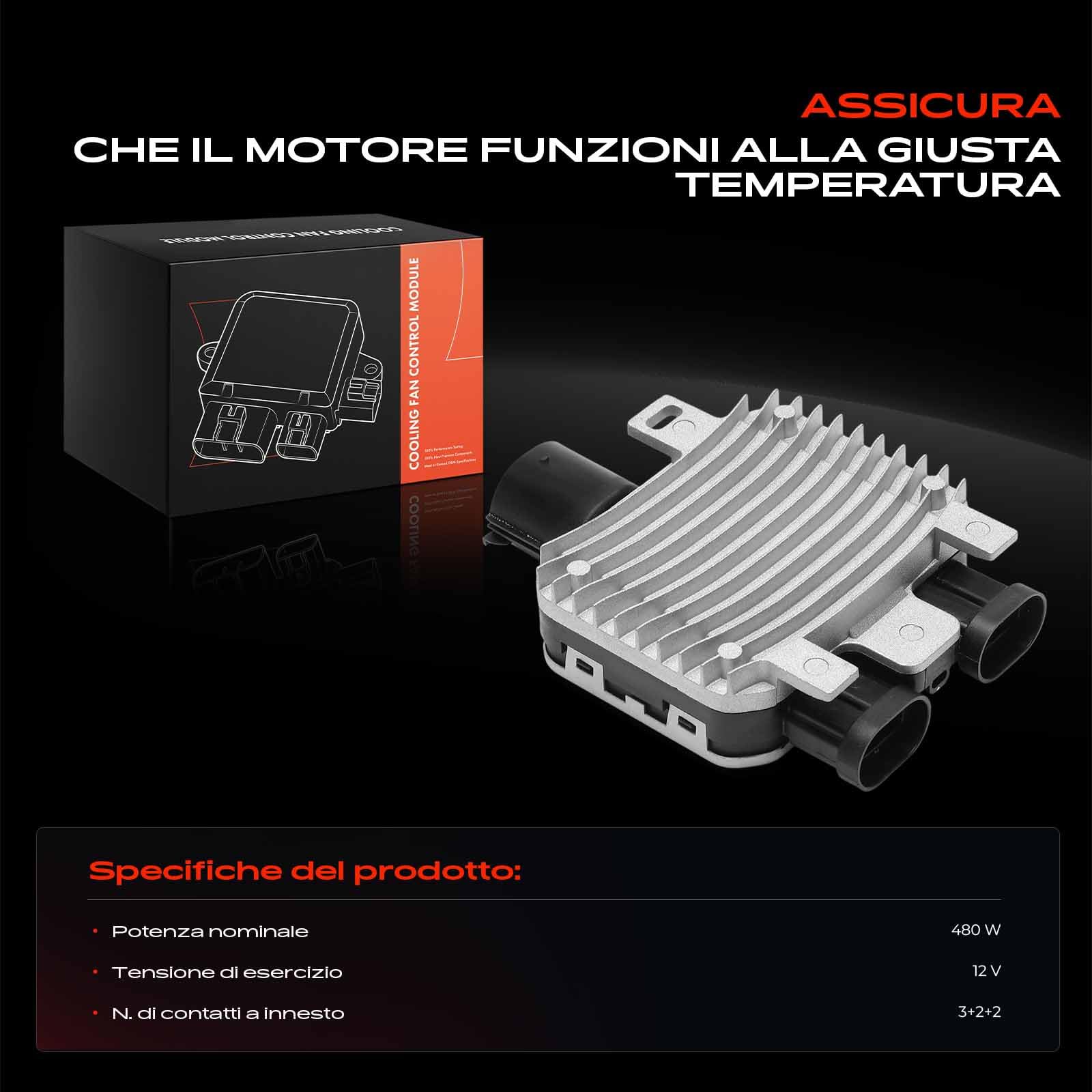 Frankberg Modulo la di Controllo del Radiatore 4-Poli Compatibile con Galaxy Mondeo S-Max Transit X-Type R.a.n.g.e R.o.v.e.r S60 II V60 I XC60 Replace# 7T438C609BA