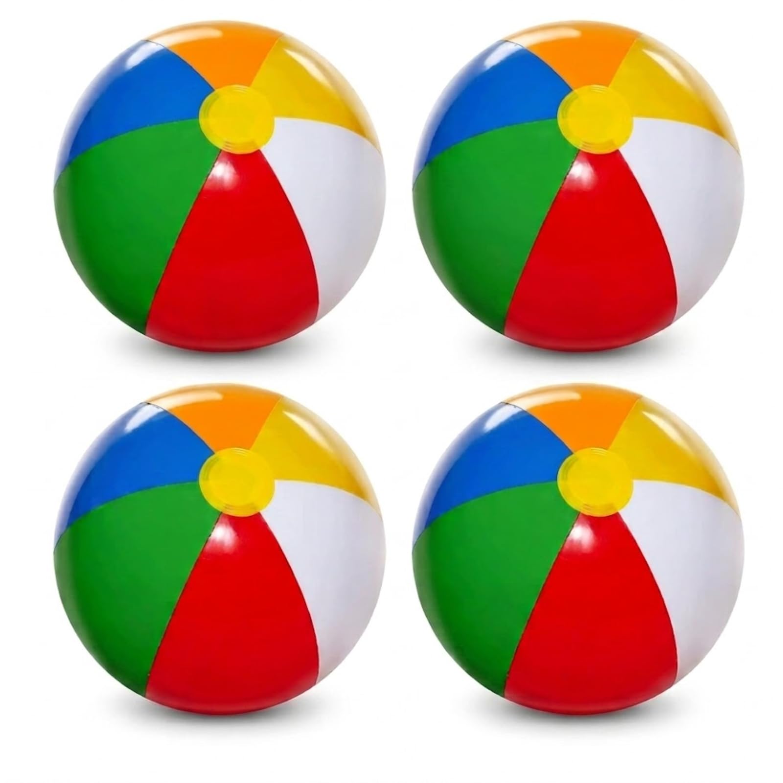 4 Pcs Beach Balls, Inflatable Ball, Beach Accessories, 20cm Small Rainbow Inflatable Pool Balls, Leak-Proof Summer Water Balls for Garden Games, Beach Holiday, Outdoor Parties & Swimming Pool Fun