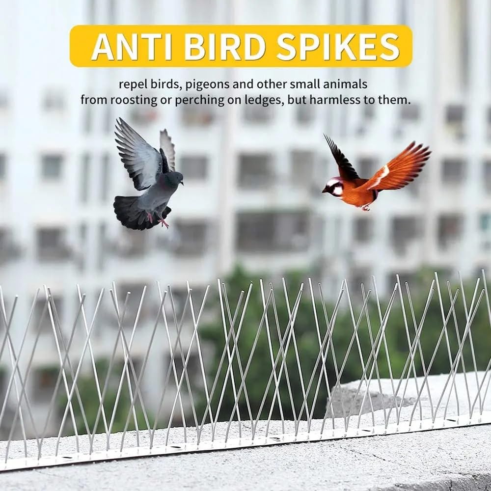 Picos For Pájaros, 0,5-10 M, De Acero Inoxidable 304, Kits De Cercas con Púas For Palomas Y Flechas For Disuadir A Pájaros, Cuervos Y Gatos(10M-20pcs)