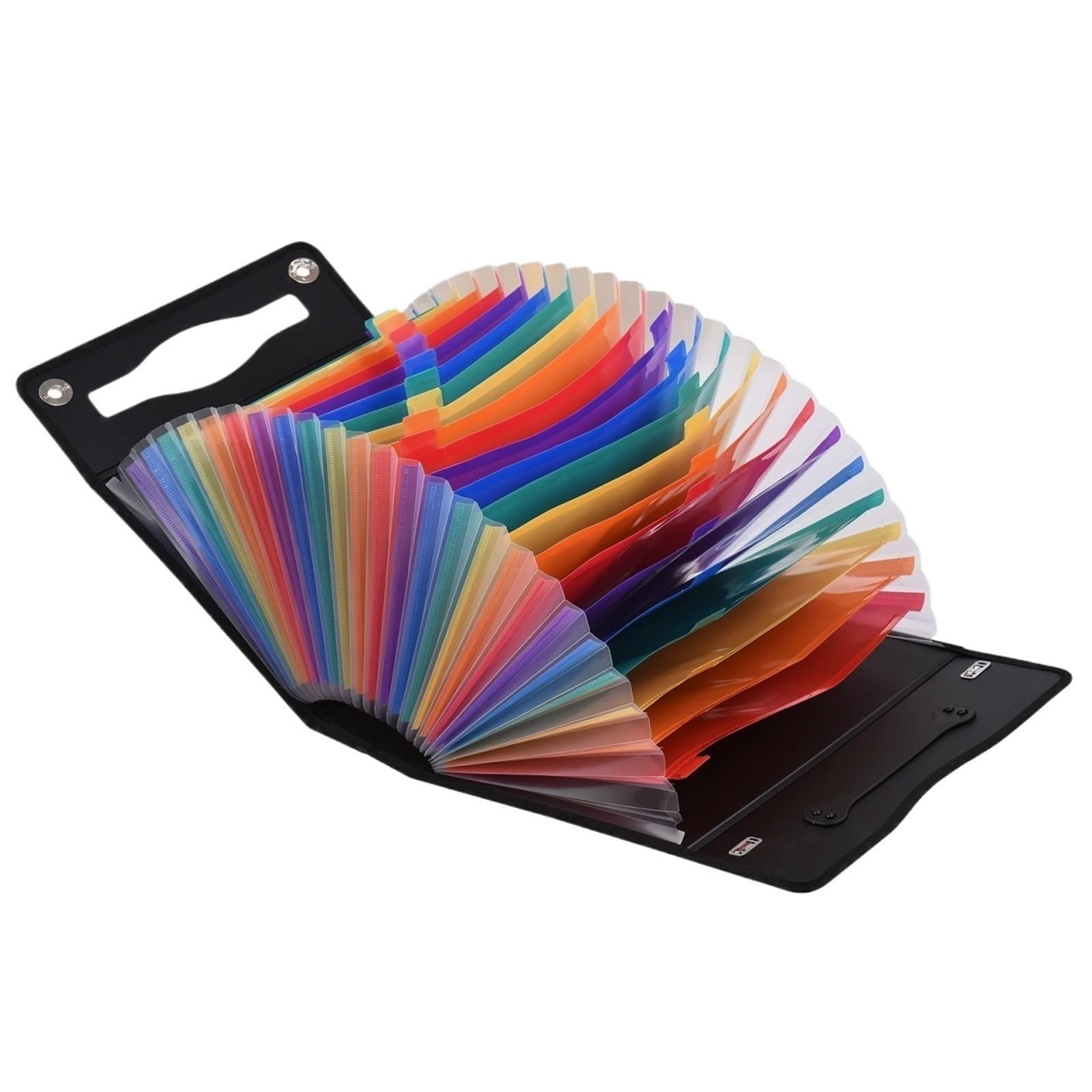 Teczka rozkładana, Teczka na dokumenty Accordian Organizer na dokumenty Pudełka A4 24 kieszenie Rozszerzana okładka Różowa czarna(Black)