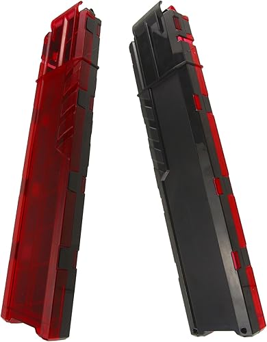 Miniatura 1 de BOROLA Paquete de 2 clips de recarga rápida de 18 dardos compatibles con pistolas de juguete Nerf Ultra Series (rojo negro)