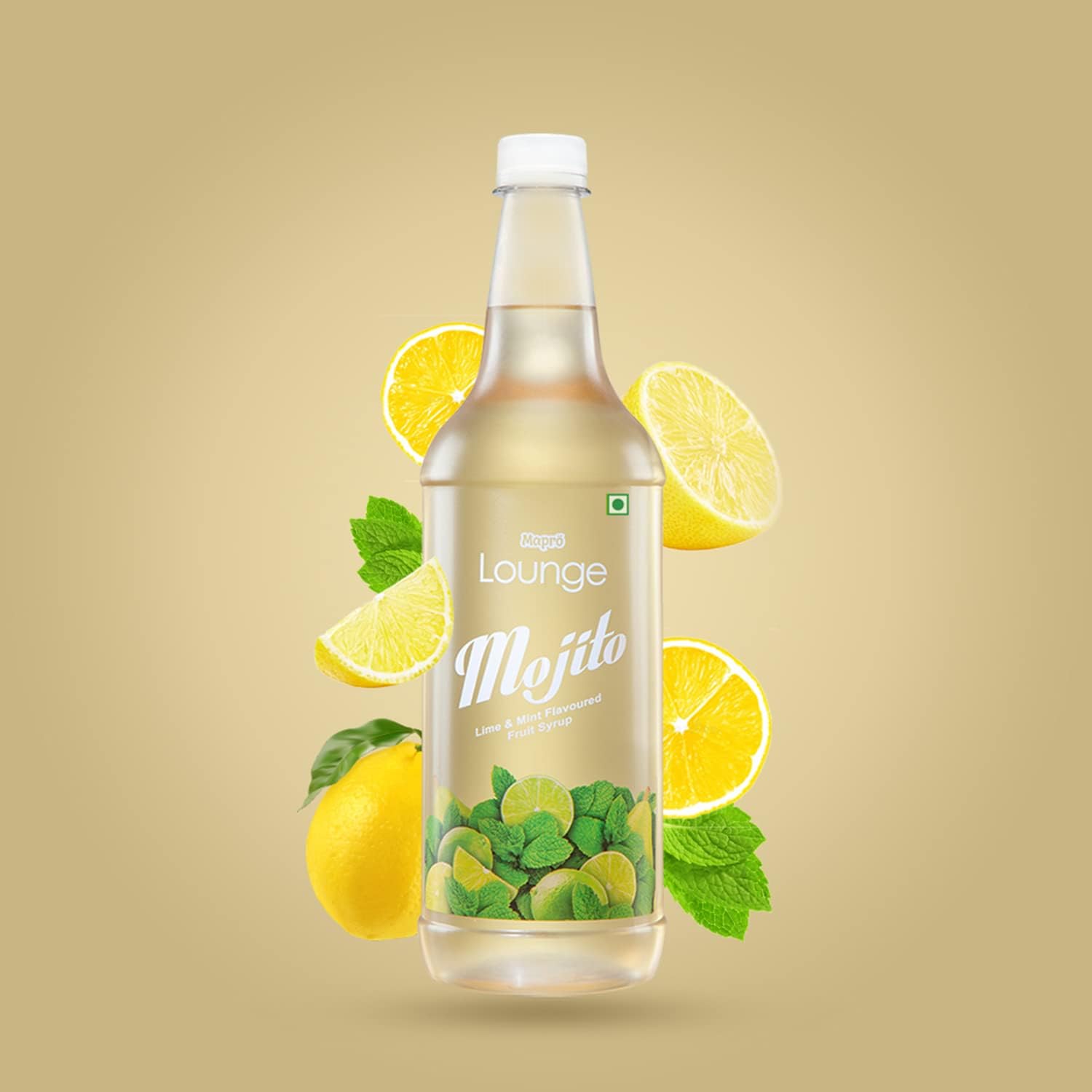 Lounge Mojito Lemon and Mint Cocktail Mixer Mocktail Fruit Syrup - 1L |Contains Real Fruit Juice| Gluten Free| Zero Cholestrol
