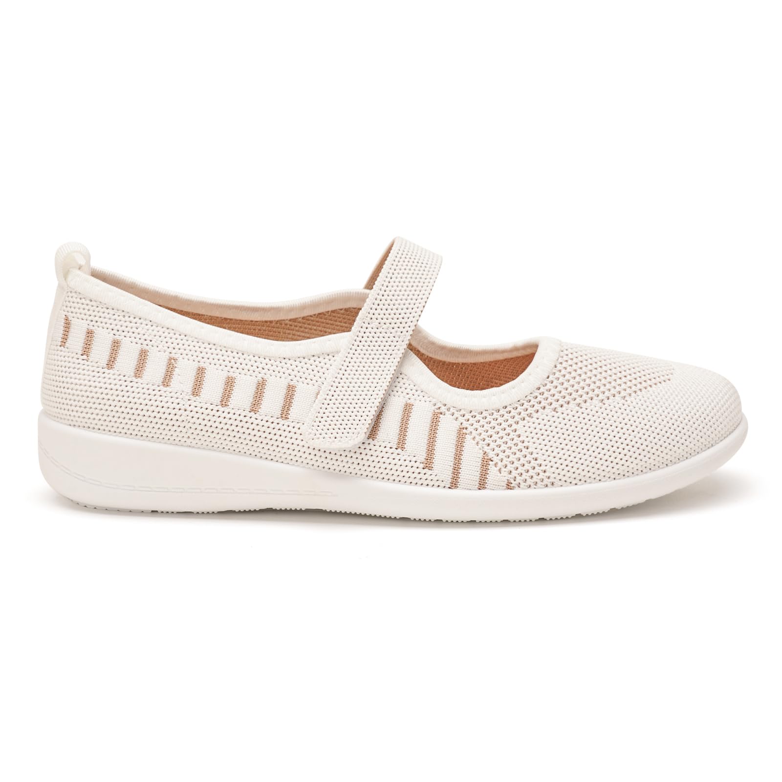 GLAMORA Merceditas Mujer Tira Ajustable Transpirables Punto Flexible, Bailarinas Cuña Baja Comodas Antideslizantes, Calzado Ligero Casual Verano Mary Jane Tejido