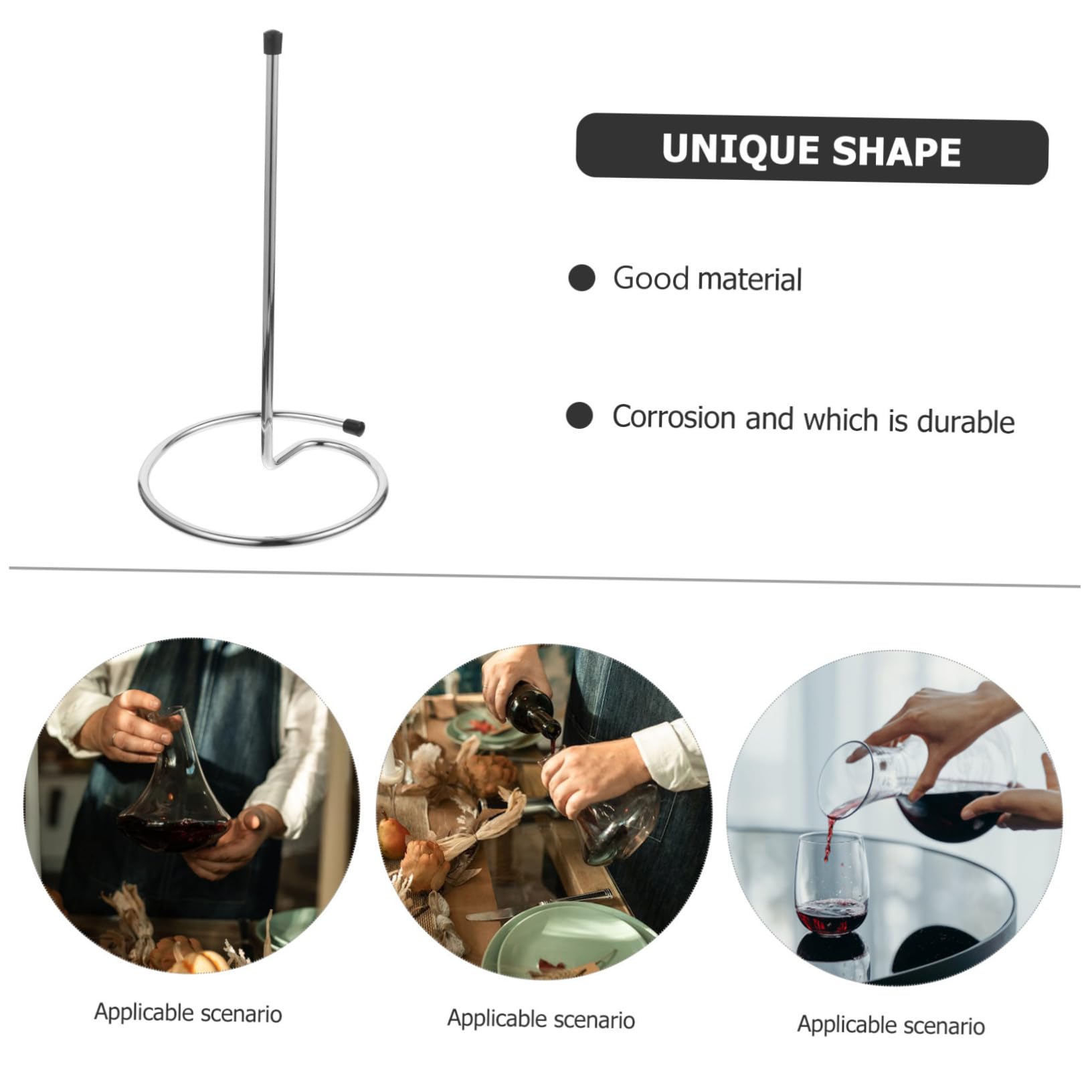 Égouttoir à Carafe à Vin pour Séchage Rapide et Maintien Vertical en Acier Inoxydable Argenté 2pcs Adapté aux Hôtels et Restaurants