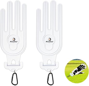 Golf Glove Holder, 2PCS Durable Golf Gloves Stretcher with Hook for Golf Bag Accessories, Holder Hanger Keeper Dryer Shaper Tool for Golfer Gloves Maintenance