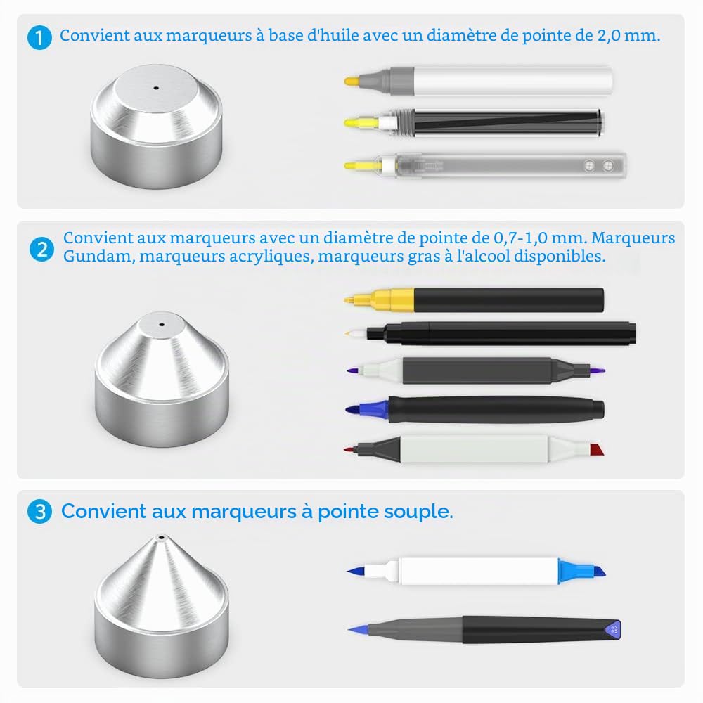 Marqueur aérographe Gundam : compatible avec les marqueurs de 0,7 à 1,0 mm et 2,0 mm | Aérographe rechargeable sans fil pour modèles Gundam, loisirs créatifs, pochoirs et peinture d'art