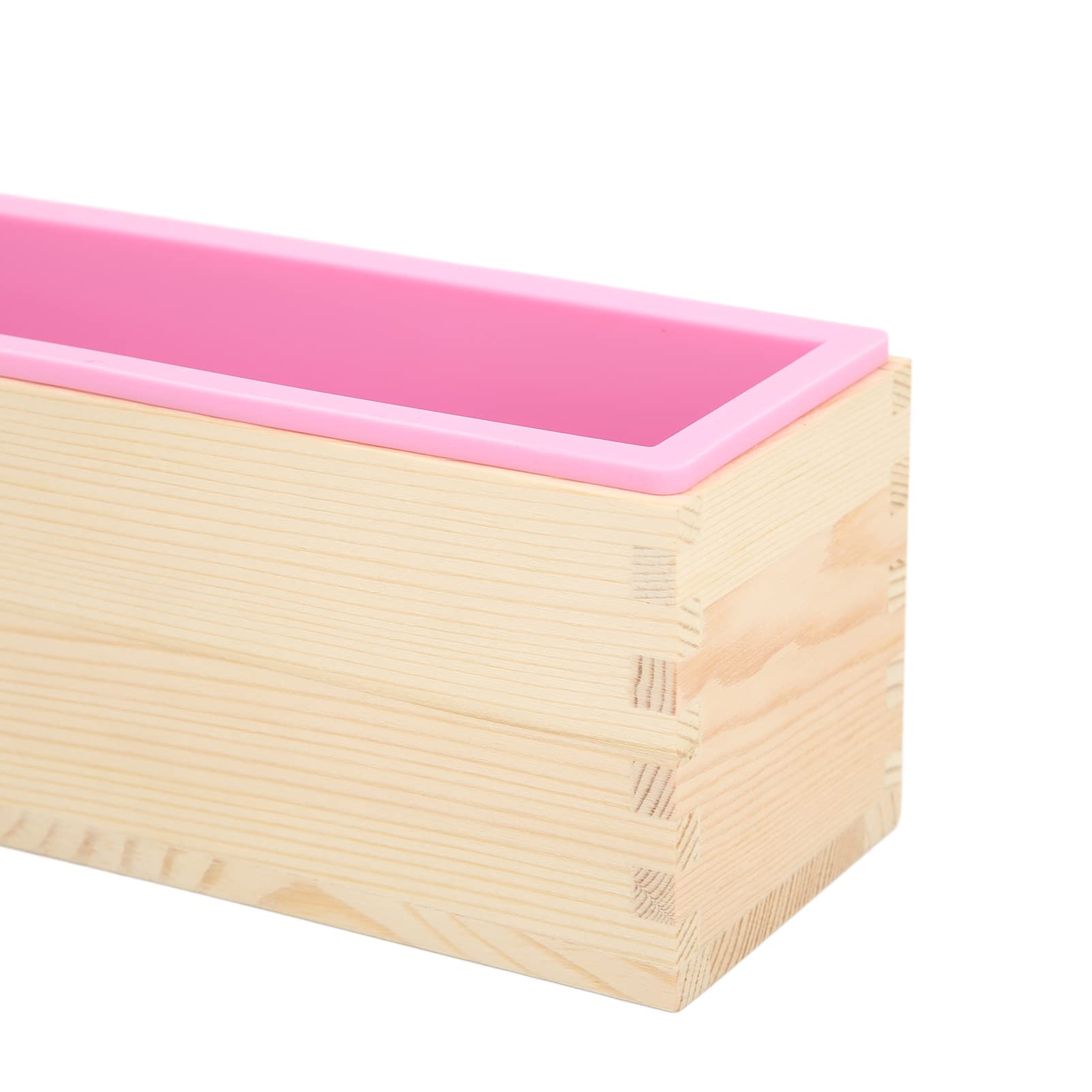 Set di tagliasapone in Legno, Stampo per Tagliasapone in Legno con Stampo in Silicone con Taglierina Ondulata in Acciaio Inossidabile per la Produzione di Sapone Fai da Te