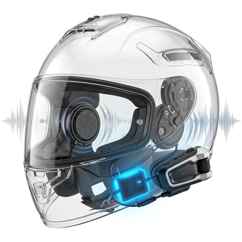 I A S U S EAR3H-MK2 Helm-Audio-Verstärker, 12 dB Lautstärkenverstärker, 3,5 mm Eingang und Ausgang, kompatibel mit den meisten Helm-Komms-Systemen mit Kopfhörer-Ohrhöreranschluss