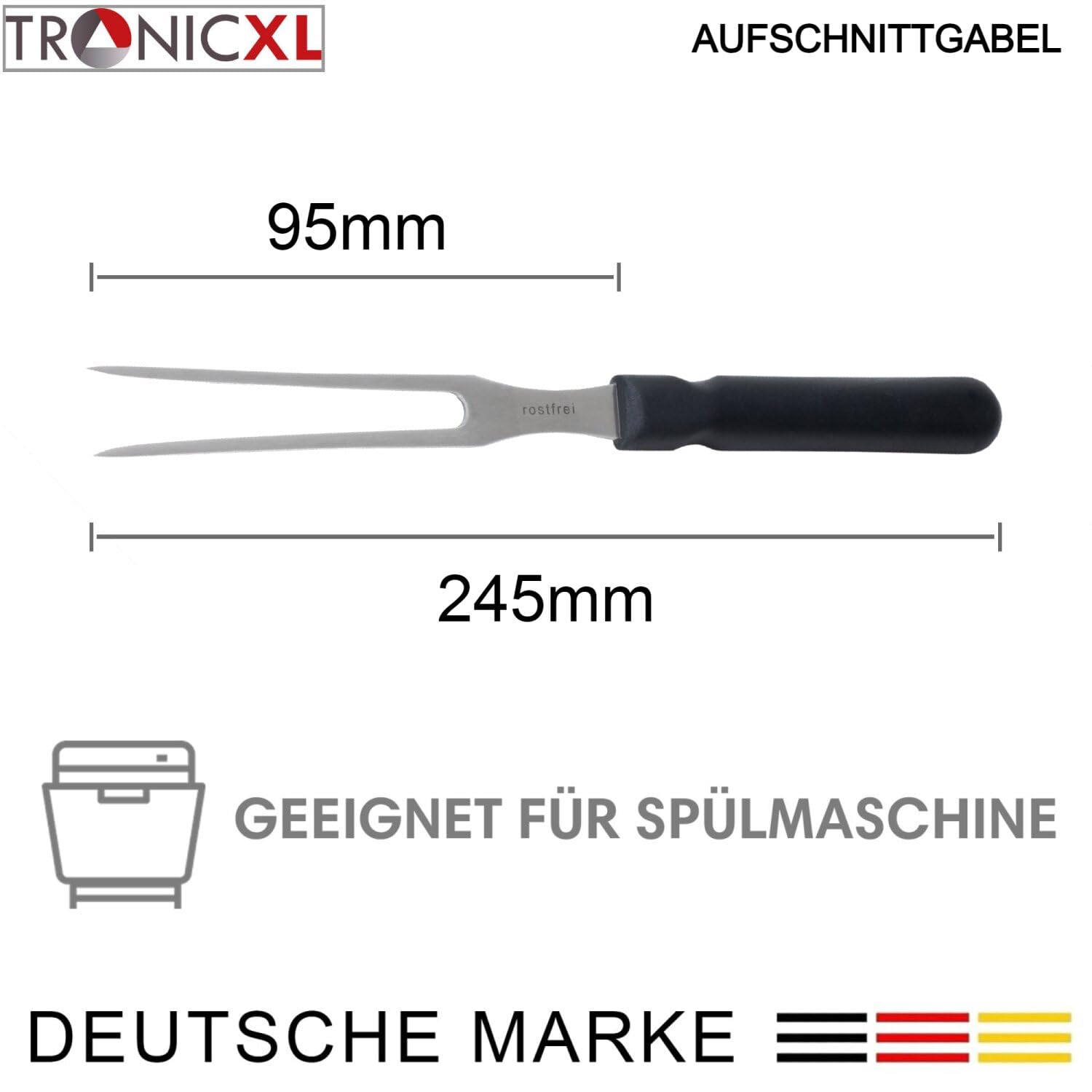 TronicXL 5 Stück Premium Aufschnittgabel Fleischgabel Gabel Bratengabel Aufschnitt gabel Tranchiergabel Tafelgabel Schnitzgabel Topf Serviergabel Vorlegegabel Metzgerei