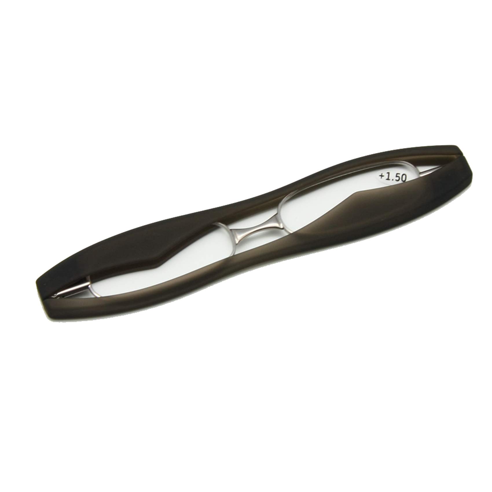 EnzoDate Big Frame Podreader Folding Reading Glasses, Mini Pocket Reader, Presbyopic Glasses