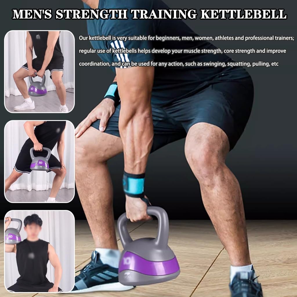Pesa Kettlebell Entrenamiento De Fuerza para Hombres Pesa Rusa, Práctica De Yoga En Casa Educación Física Pelota Rusa, Sentadillas/estocadas/elevación(Red-12kg)