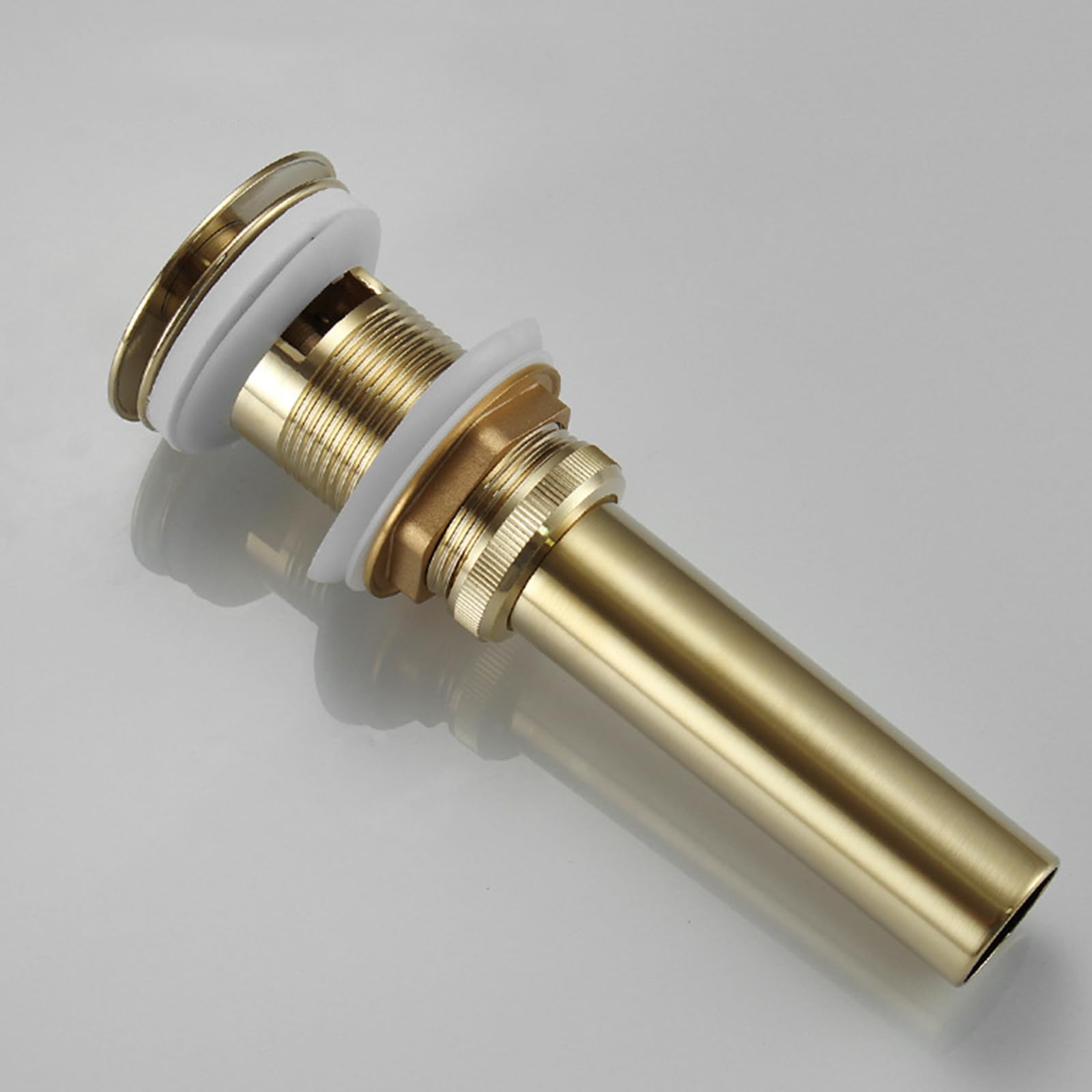 Piletta Lavabo Bagno Con Saltarello Piletta Lavabo Bagno Pop Up Piletta Lavandino Rame Pressare Tutto Scarico In Rame,Oro Spazzolato,Ci Sono Dei Buchi
