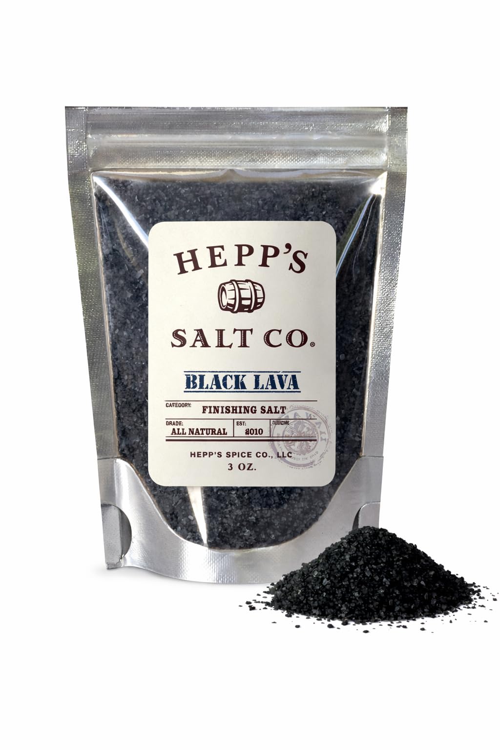 HEPP’S Salt Co. Black Lava Cocktail Rim & Finishing Sea Salt ǀ Premium Hawaiian Black Lava Margarita & Cocktail Rim Salt ǀ Coarse Volcanic Finishing Salt for Food & Entertaining, 3.0 oz
