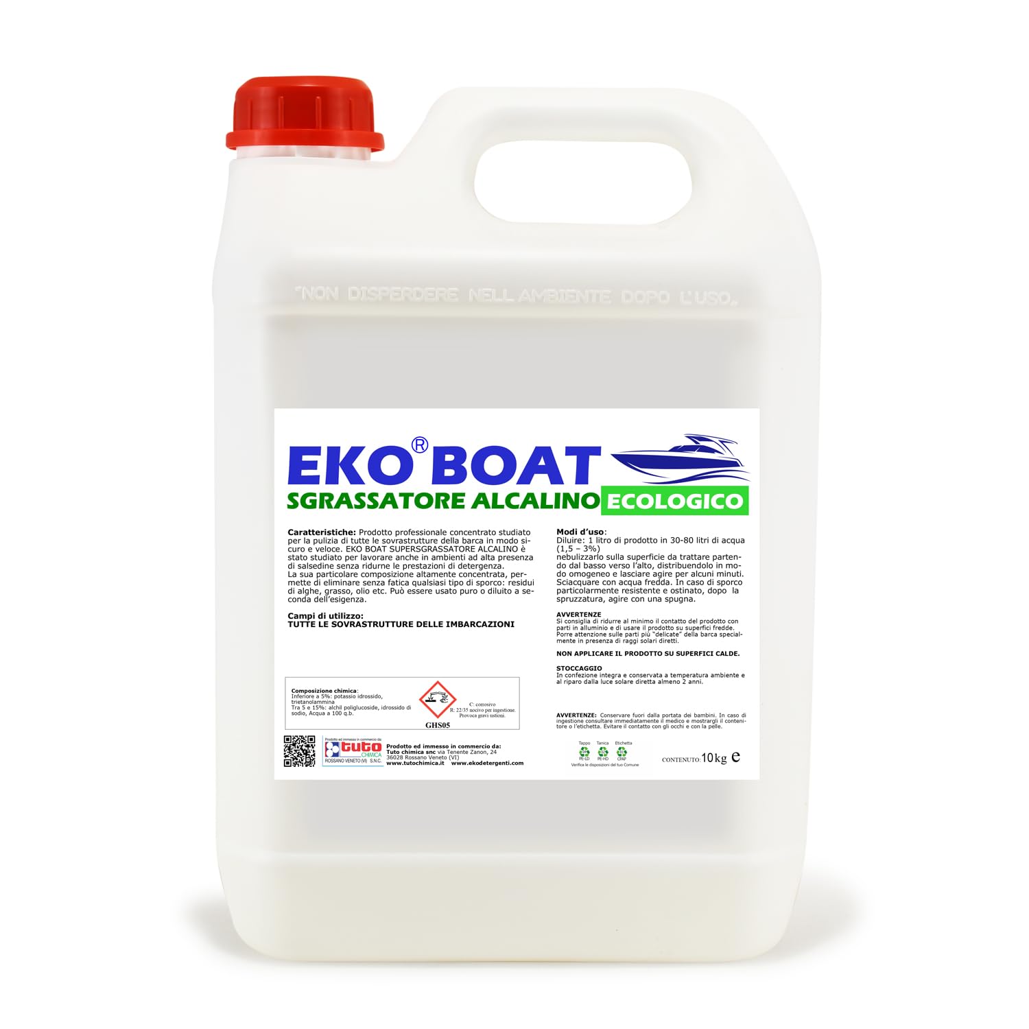 EKO BOAT Sgrassatore Alcalino barche 10 Kg - Prodotti pulizia Barca