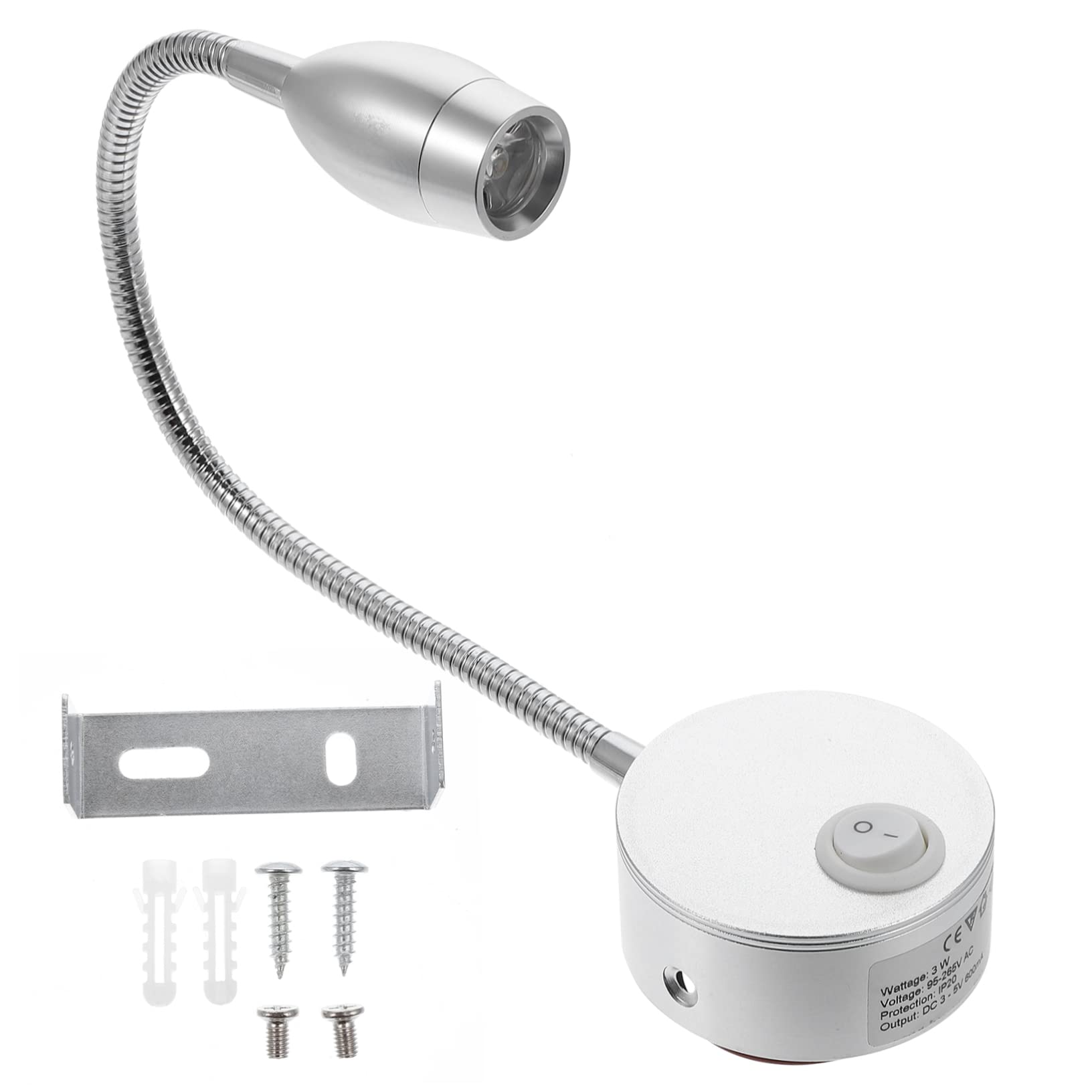 Lurrose Spotlight Lamp for Reading Hose-Mounted Bedside Light Hotel Bedroom Use