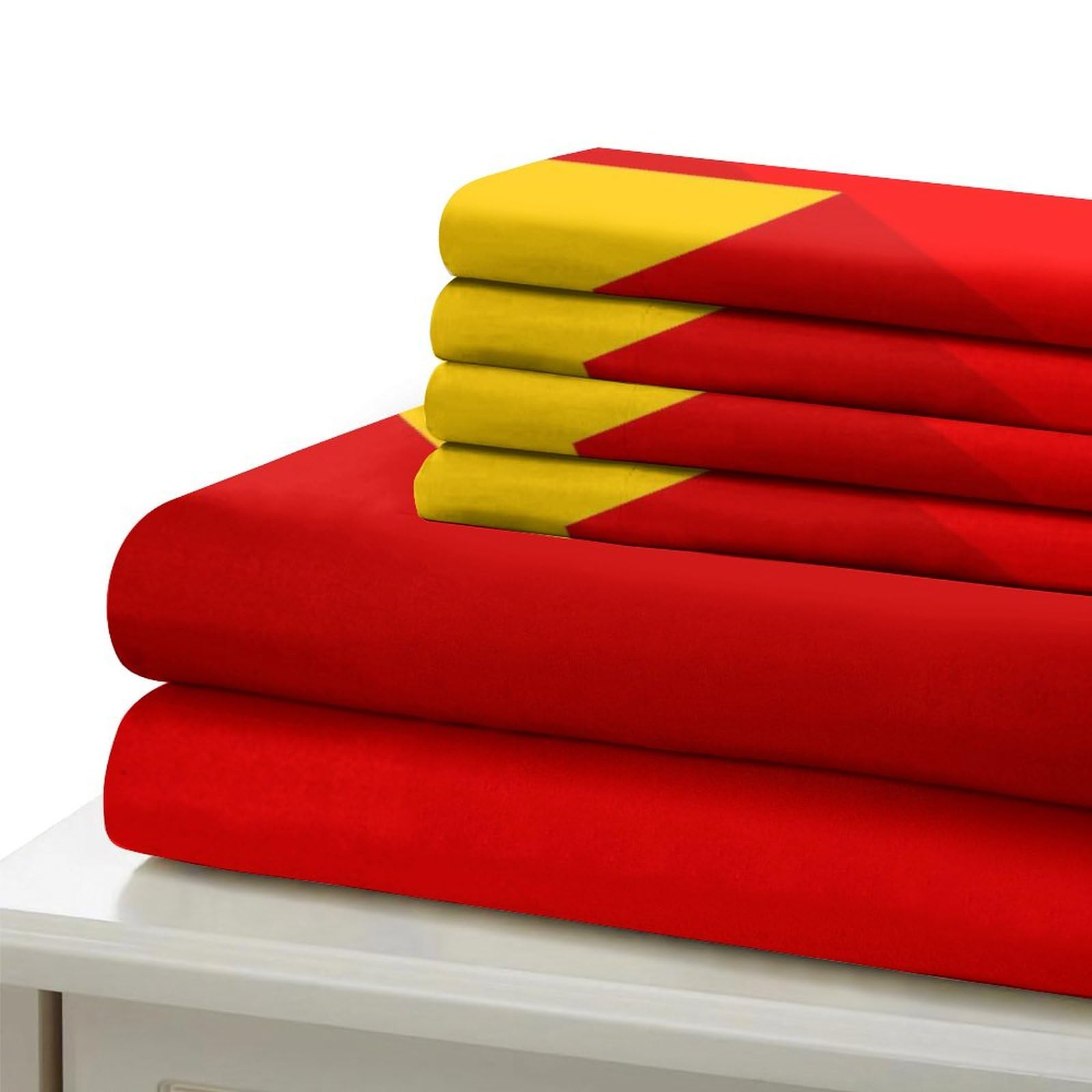 Bandiera del Vietnam Copripiumino 3D Con Stampa, Set Biancheria Da Letto 3 Pcs Set Copripiumino Microfibra Ipoallergenico Per,Bandiera nazionale in Ragazzi E Ragazze Double（200x200cm）