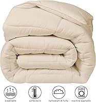 Vista 2 de COHOME - Edredón acolchado extragrande tamaño Queen - Inserto de edredón alternativo de plumón para todas las estaciones - Edredón de lujo para Beige