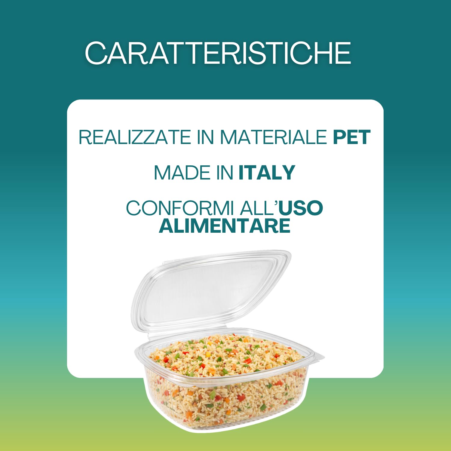 VIRSUS Vaschette ovali in Pet Scatola da 100 vaschette Trasparenti 1500cc con Coperchio Unito. Contenitori con Chiusura ermetica