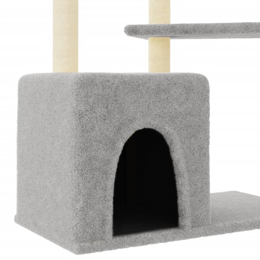 Rascador para Gatos con Postes de sisal Gris Claro 107,5 cm, LAPOOH Rascador Gato, Arbol Rascador para Gatos, Gatos Accesorios, Torre Gatos, Arranhador para Gatos, Casa para Gatos