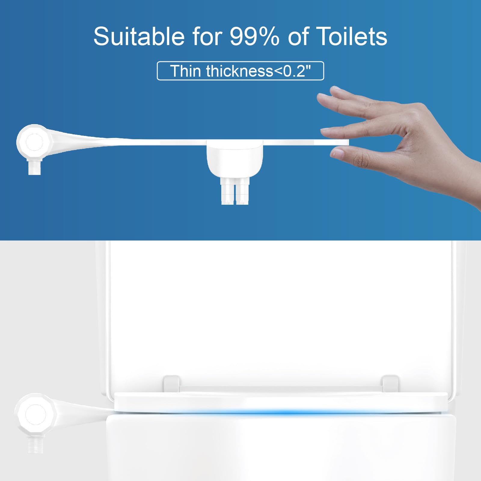 Ultra Slim Bidet Attachment for Toilet - Non-Electric Dual Nozzle Feminine Rear Wash - Adjustable Water Pressure - — view 5