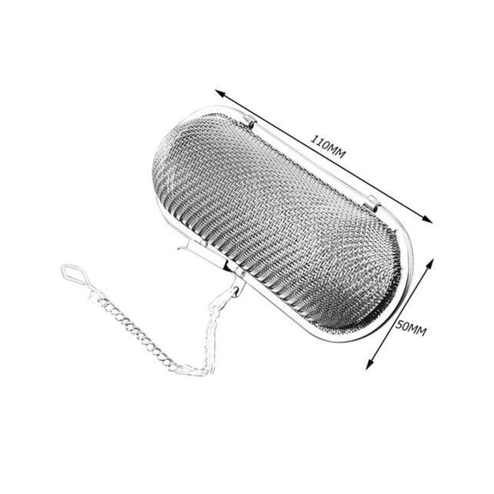 Colador de té reutilizable de malla de acero inoxidable, infusores de té de malla larga, colador de jaula de té, filtro de hierbas y especias, difusor de filtro de cocina, accesorios de té