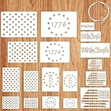 American Flag 50 Star Stencils, 13 Stars 1776 Templates, American Flag Stencils and We The People St