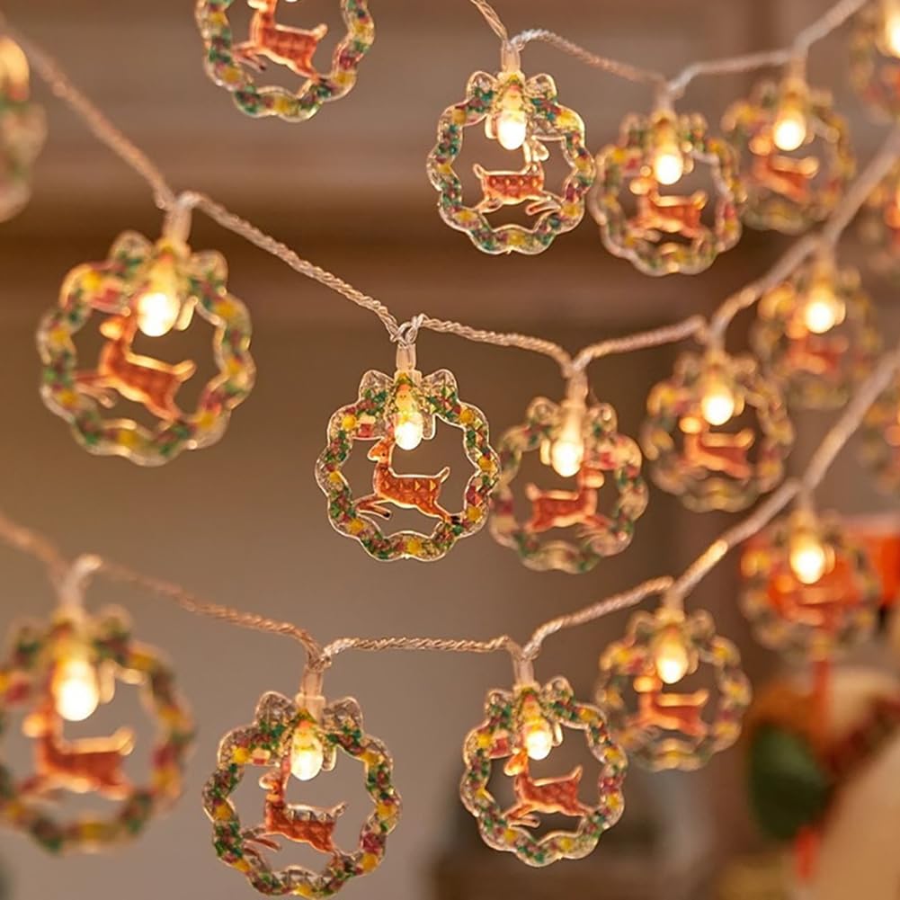 Lampy ogrodowe w kształcie jelenia, kreatywne ozdoby, dekoracyjne światła, wewnętrzne i zewnętrzne wróżki wiszące światła LED, dekoracyjne oświetlenie weselne.