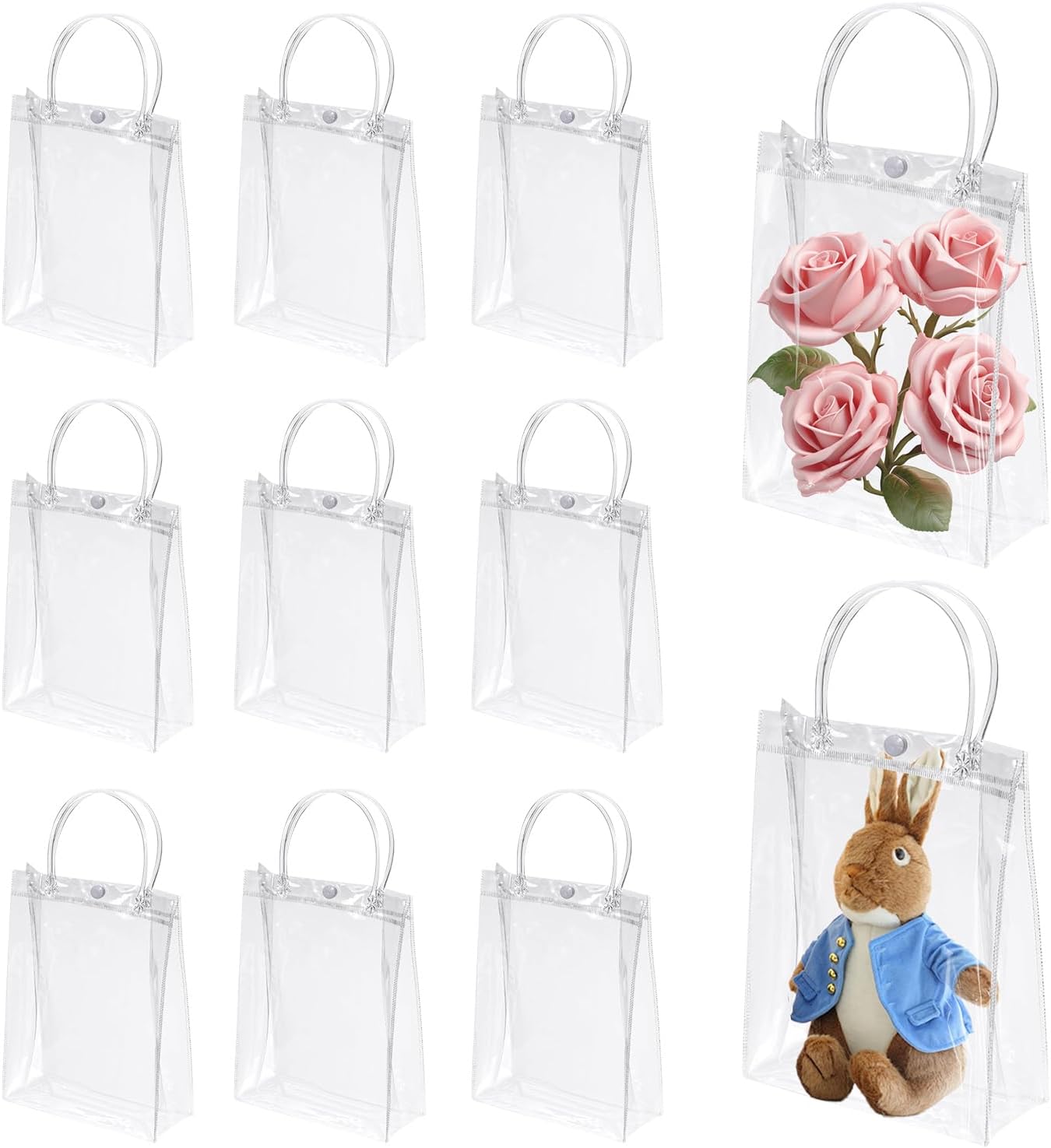 Clear Plastic Gift Bags with Handle, 20 Pcs Ethiopia Ubuy