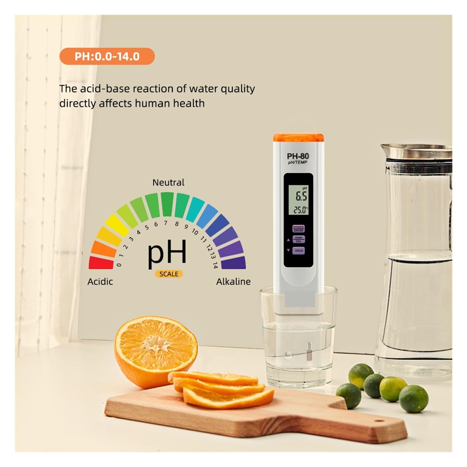 Tester miernika PH, Mierniki PH profesjonalny Tester jakości wody w akwarium Monitor 0-14 detektor temperatury PH do hydroponiki basenowej,Woda pitna, Hydroponika, SPA, Browarnictwo