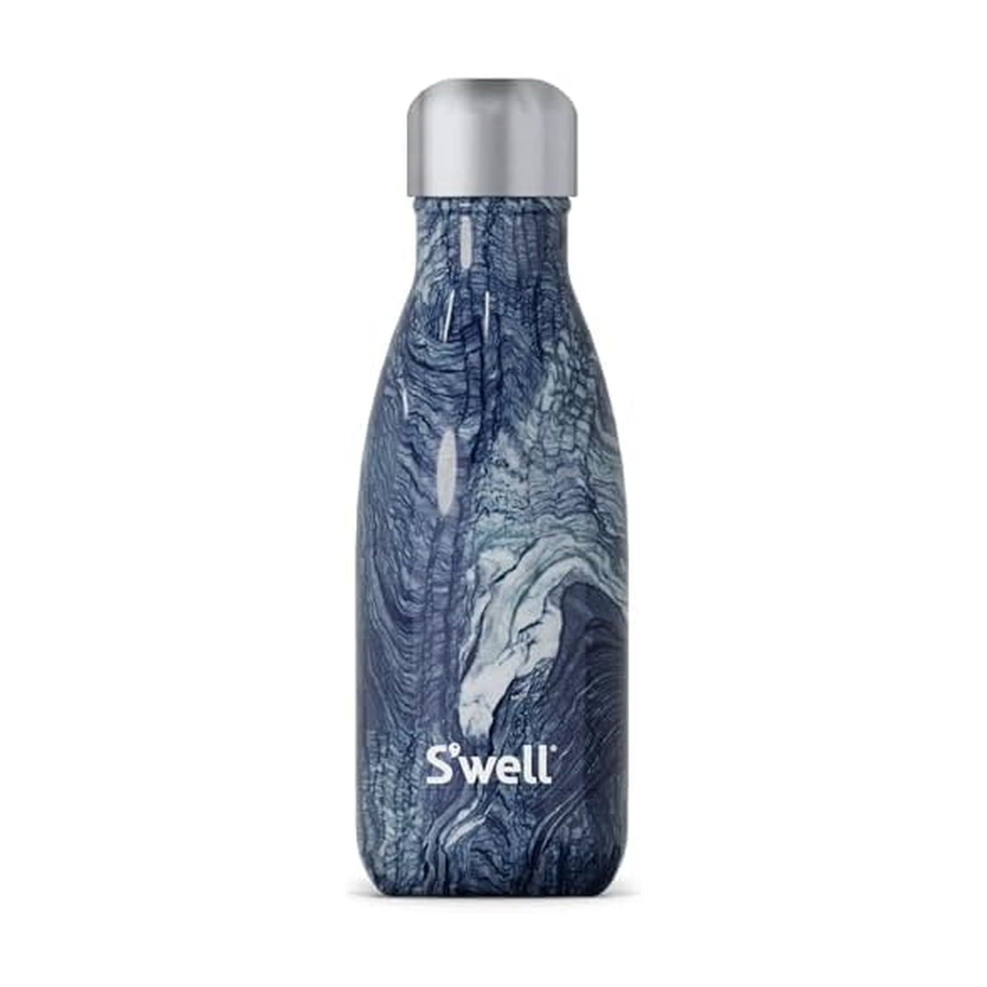 S'well Stainless Steel Water Bottle, 9oz, Azurite Marble, Triple Layered Vacuum Insulated Containers Keeps Drinks Cold for 24 Hours and Hot for 12, BPA Free, Perfect for On the Go