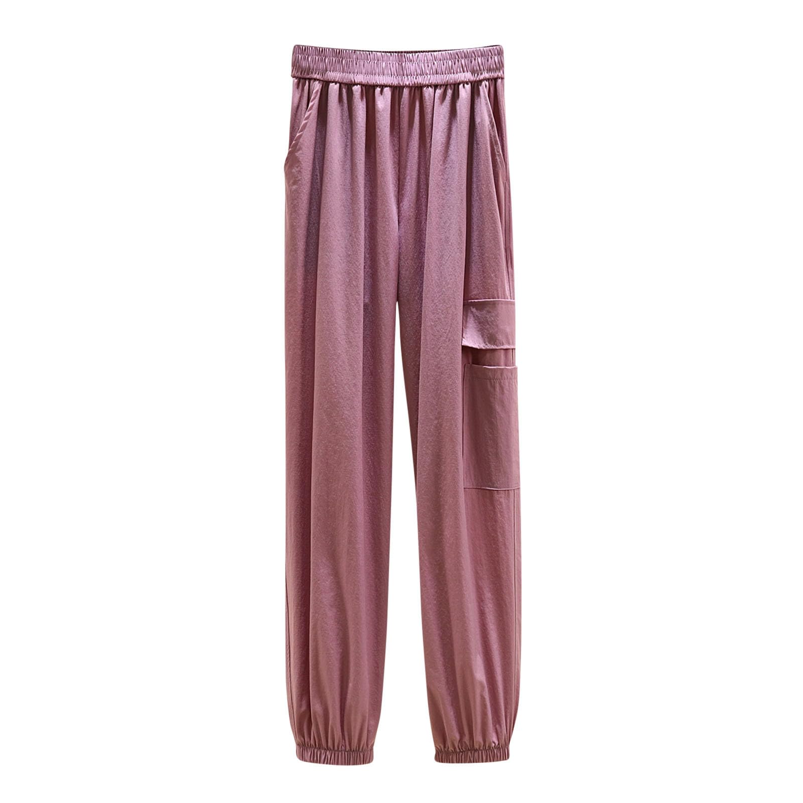 Generic Petite Wide Leg Pants for Women Solid Color Pants Loose Fit Lounge Pants Casual Flowy Pants Spring