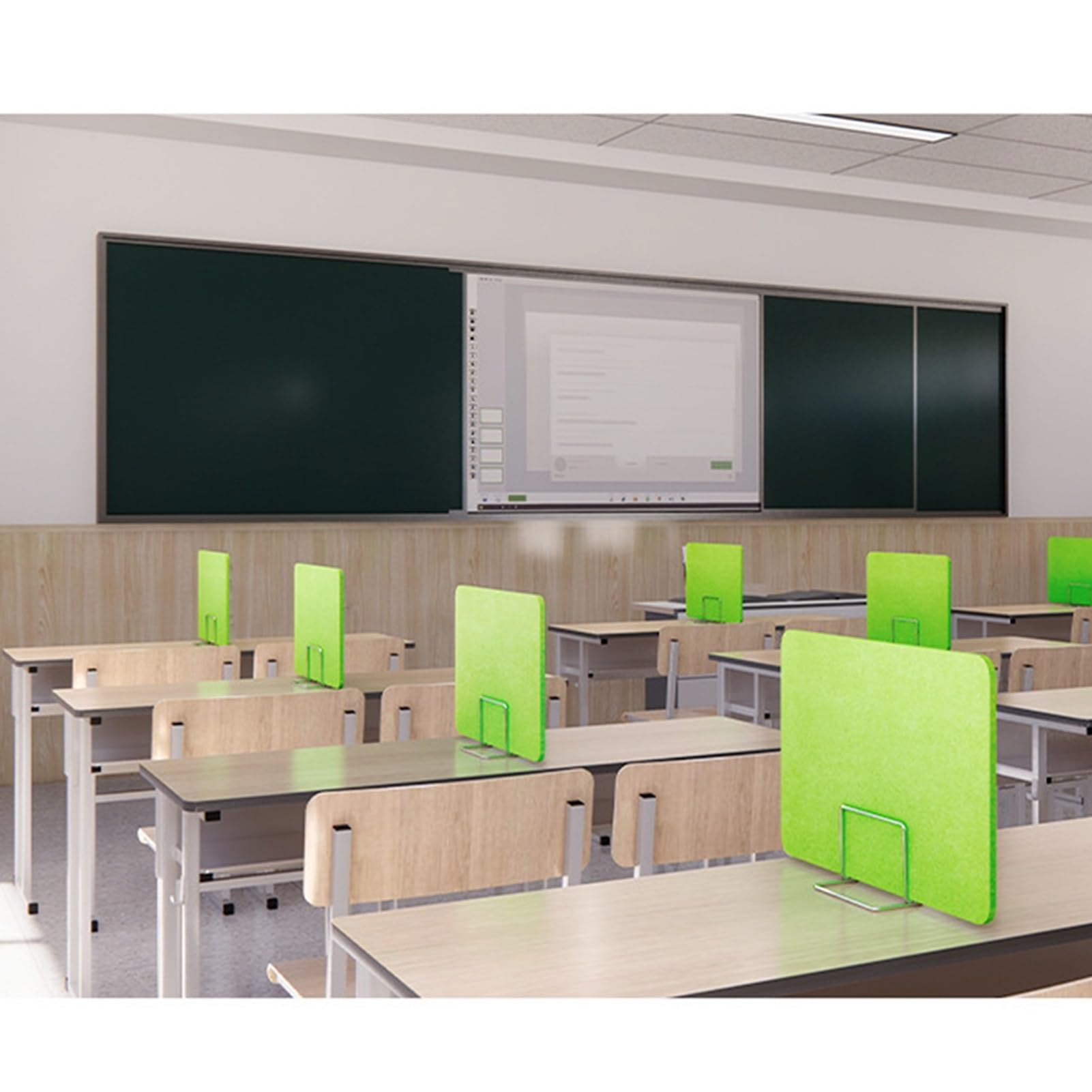 Cloison de bureau feutre vert panneau acoustique séparateur