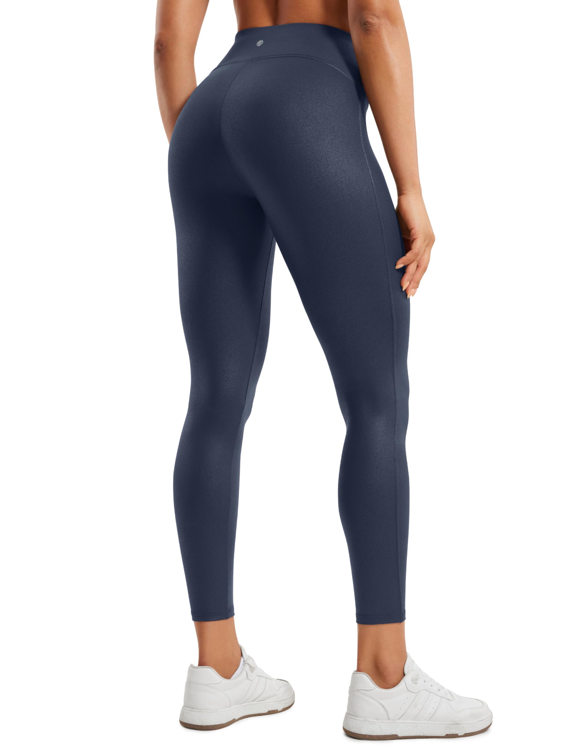 CRZ YOGA Butterluxe Leggings Similicuir Mat 64cm Indigo-Foil 44 | Pas de Couture Devant, Extrêmement Doux, Compression Douce, Quotidien, Taille Haute, pour Femmes