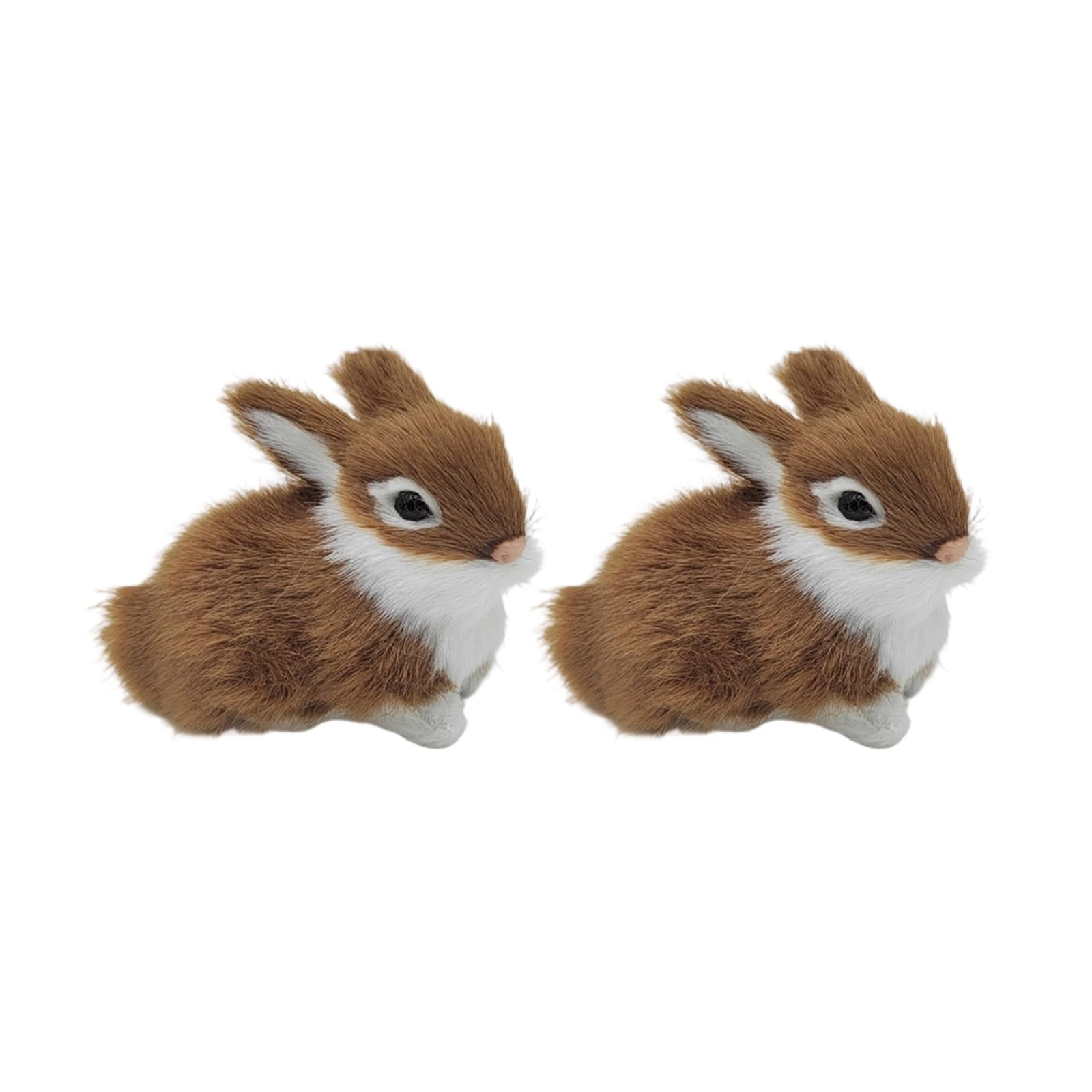 Zbiianxer Dark Brown Realistic Plush Rabbits Figurine Stuffed Animal Toy Spring Home Decor Easter Bunnies Statue Farm Animal Statue For Spring Basket