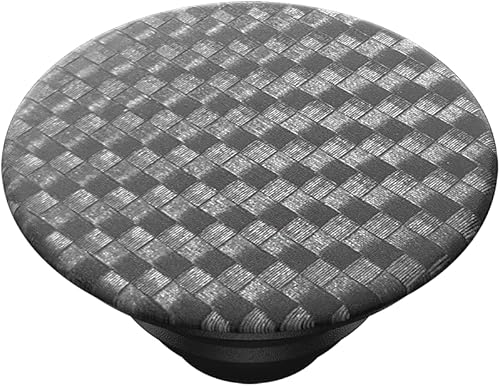 Vista 117 de PopGrip de PopSockets: Agarre y soporte para teléfono, plegable, parte superior intercambiable, blanco sobre negro