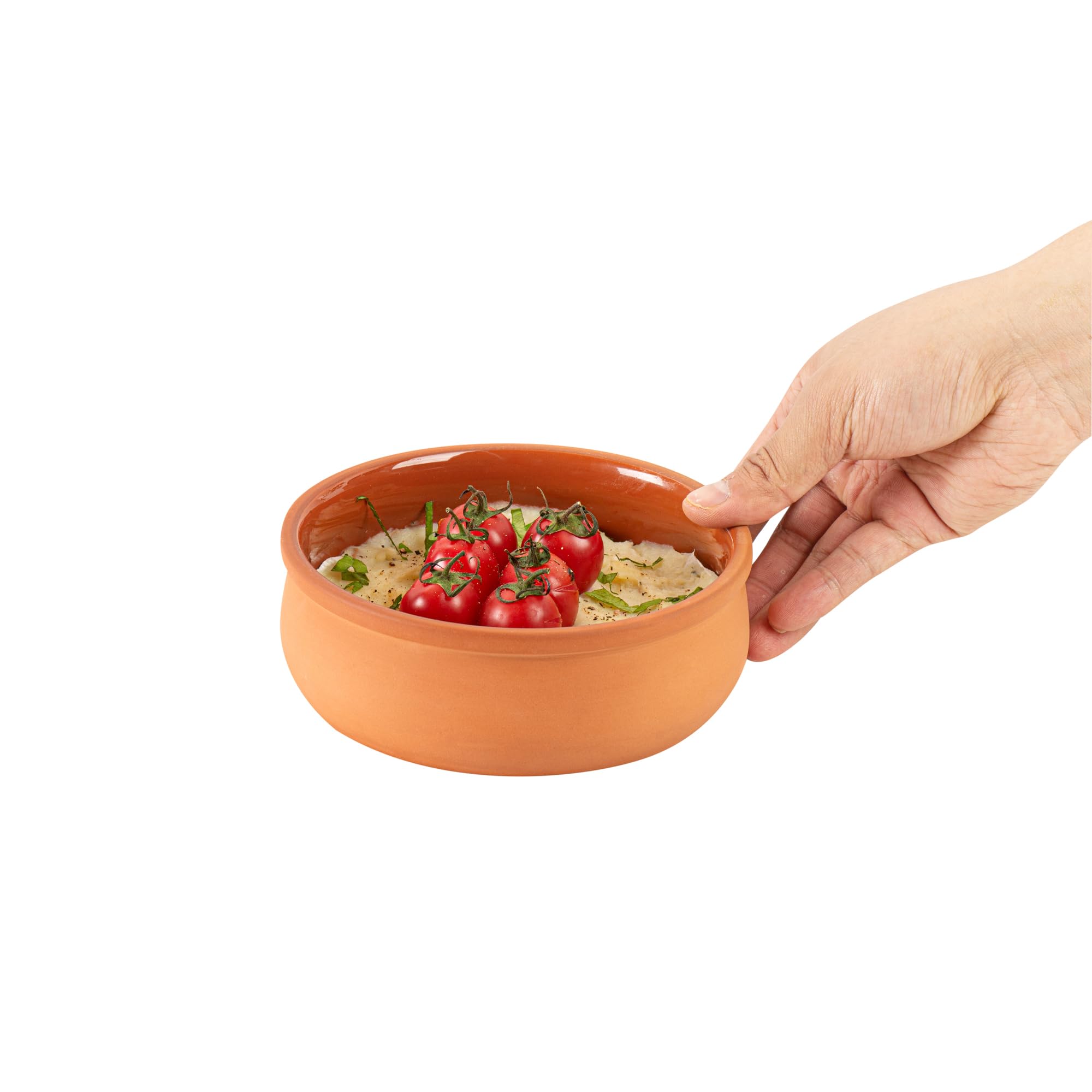 Restaurantware -Terra Tek - Cazuelas in terracotta, 10 pentole in terracotta smaltata marrone per cucinare, pronte per il forno, microonde, pentole da portata in terracotta, lavabili in lavastoviglie,