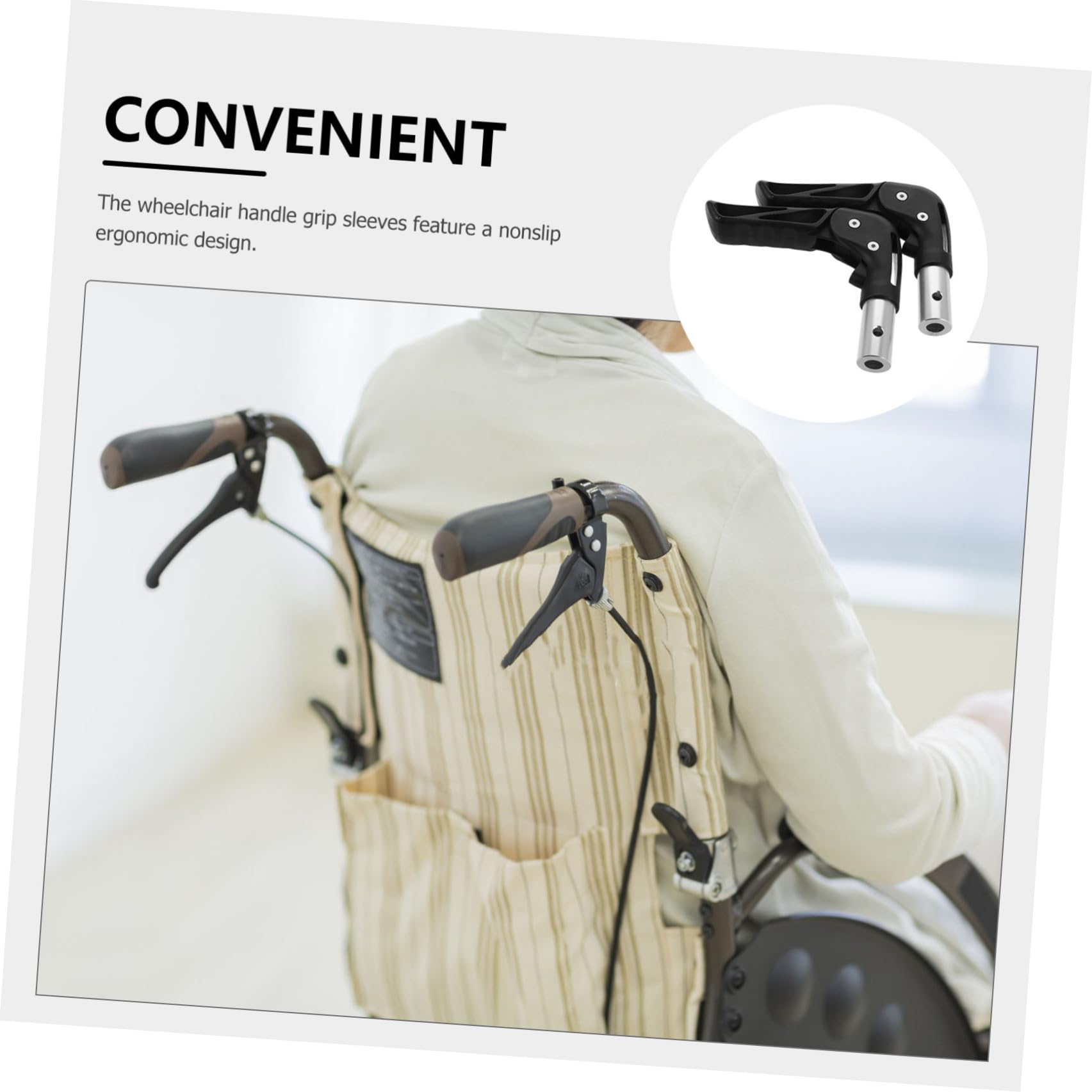 Operitacx Impugnature Antiscivolo 22 MM per Sedia a Rotelle Manuale, Maniglie Pieghevoli Posteriori per Carrozzina da Viaggio, Accessori per Mobilità e Ausili per Anziani