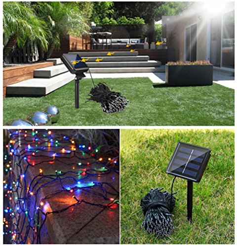Guirlande solaire 200 LED 22m étanche multicolore pour l'extérieur