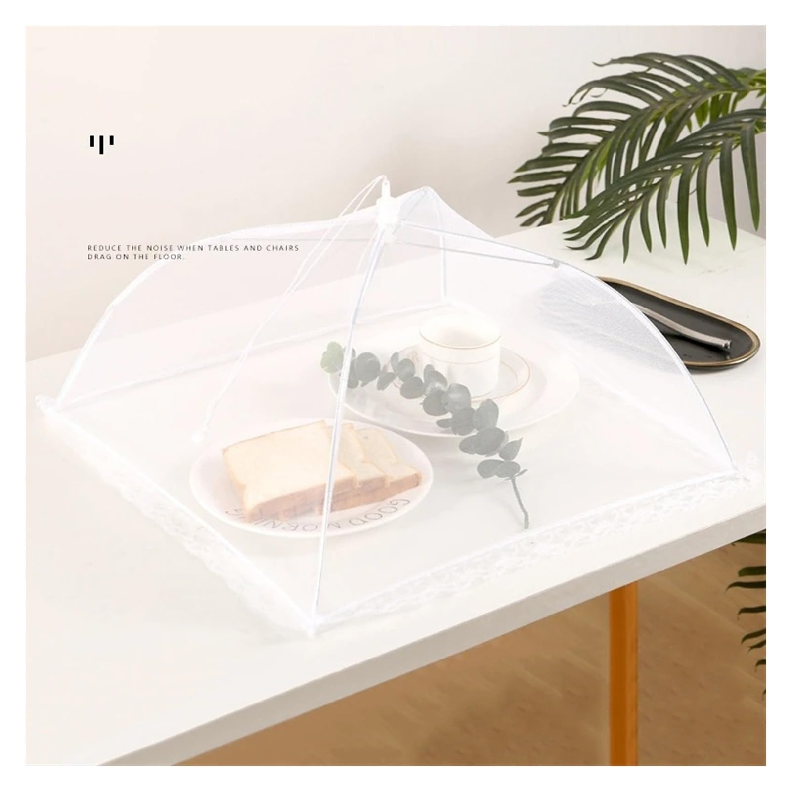 Netzabdeckung für Lebensmittel, Mesh Food Cover White 1/2/5 pcs Faltbarer Pop-Up-Regenschirm Fliegennetz Küche(2pcs)