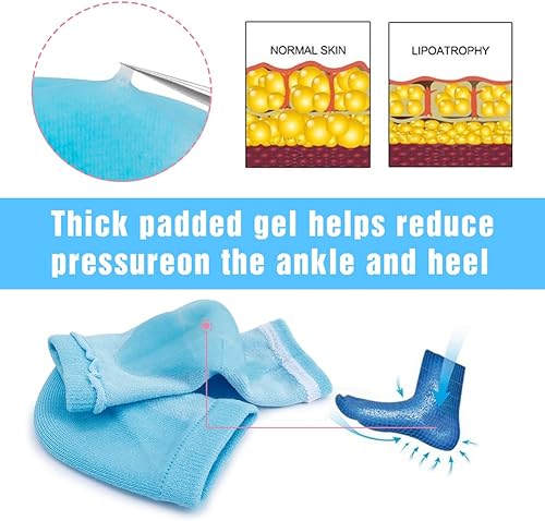 Miniatura 4 de Codream Calcetines de gel hidratantes para el talón tratamiento seco y agrietado del talón durante la noche, pedicura para pies, calcetines de spa