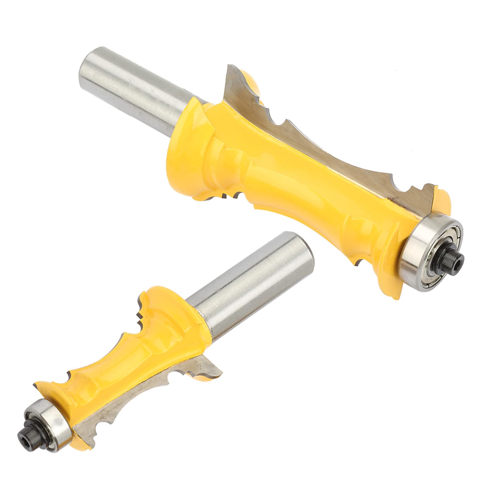 2 pezzi di fresa per modanatura a corona, fresa da falegnameria con gambo da 1/2 pollice, punta in carburo rivestita in teflon per rifiniture decorative, bilanciata al computer e