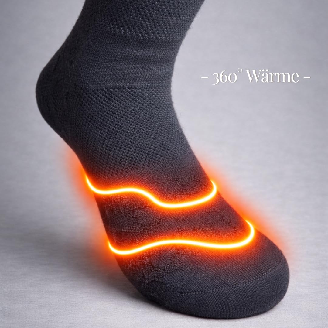 Vulpés HeatSock V1 PRO – Intelligente beheizbare Socken mit App-Steuerung | 360° Wärme | Für Arbeit, Outdoor & Wintersport