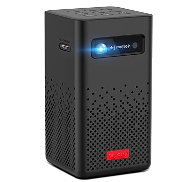 Mini DLP 3D Projector, Portable HD LED WiFi Projector Battery Powered, Supports 1080P 4K, Wireless Display for Smartphone, with Carrying Case and Tripod