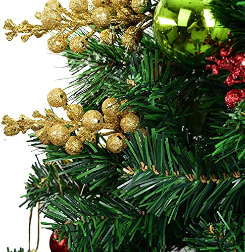 Image of Ulalaza 9pcs 7.8Inch Christmas Glitter Berries Stems Artificial Christmas Picks for Christmas Tree Ornaments, DIY Xmas Wreath, Crafts, Holiday and Home Decor, Gold