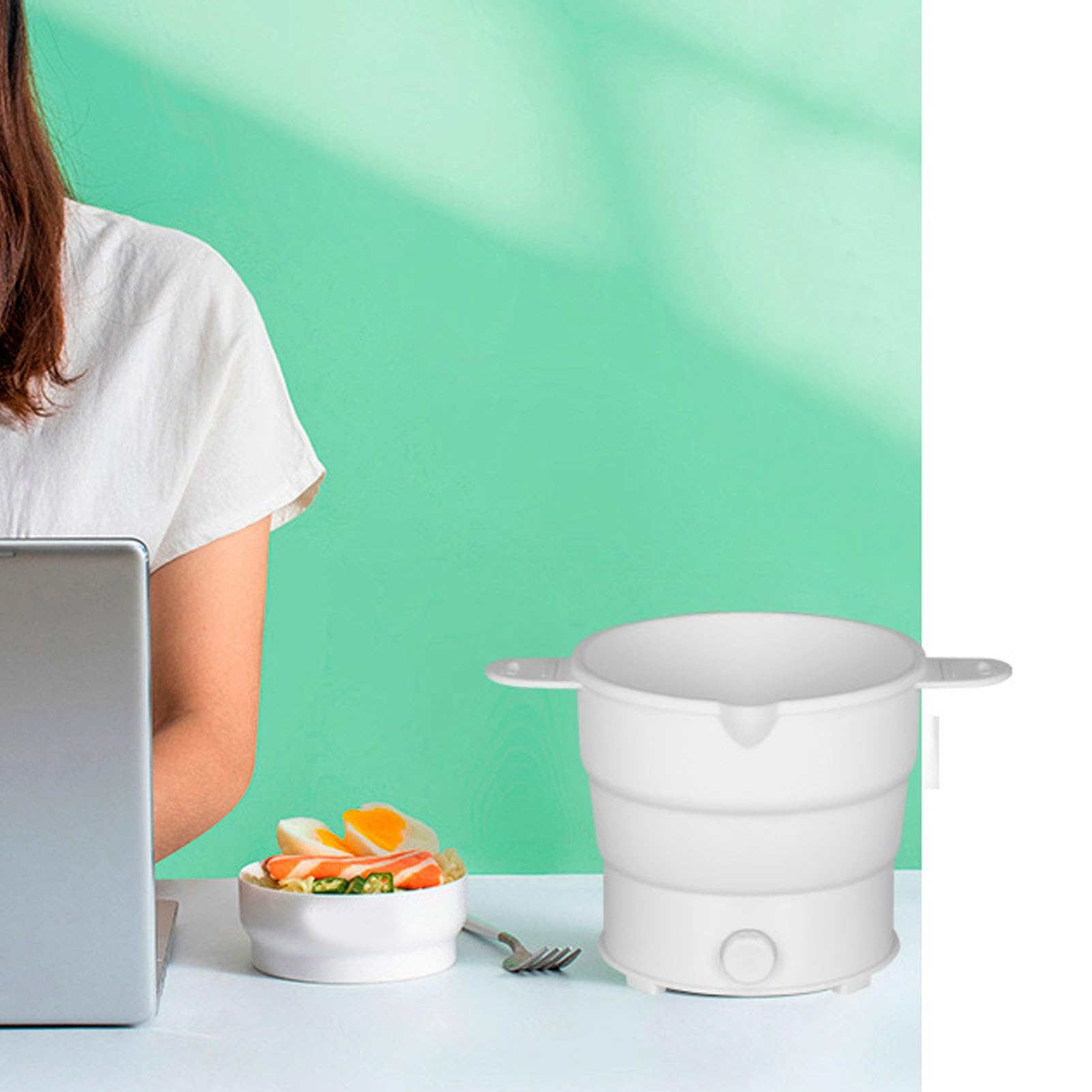 Foldable 1.2L Electric Cooking Pot - 800W Portable Hot Pot For Dorm, Camping, Travel & Small Spaces