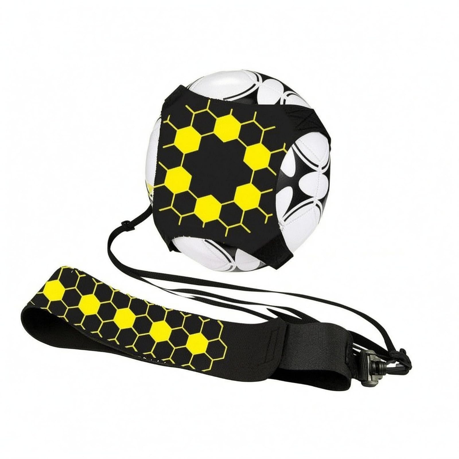 Geometric Print Soccer Juggling Belt Black New Yellow | Training Construction Element Size Yellow New Print-image-25