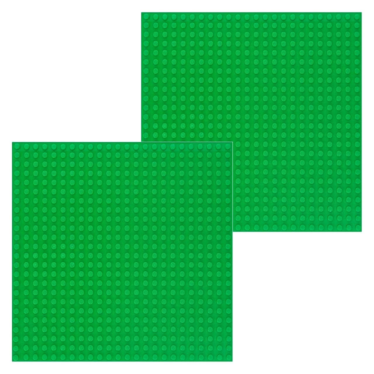 Make-Believe Baseplate for Building Bricks - Compatible with Classic Bricks only (24x24 dots) (Green - Pack of 2)-image-15